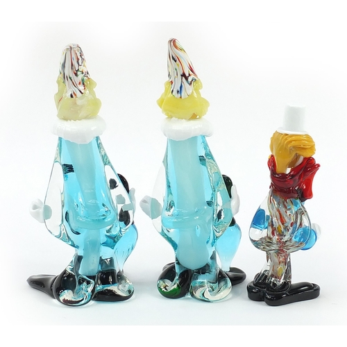 329 - Three Murano glass clowns, the largest 28.5cm high