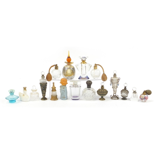 1119 - Collection of scent bottles and atomisers, some Art Deco style including Avon and a Victorian cut gl... 