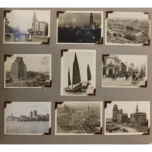 1504 - Military interest photographs of Japan and China arranged in two albums including Singapore, Malacca... 