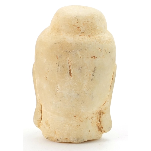 429 - Thai white alabaster carving of a Buddha's head, 15cm high