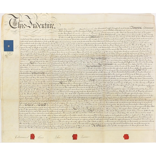 1478 - Four antique vellum documents and a land tax register document