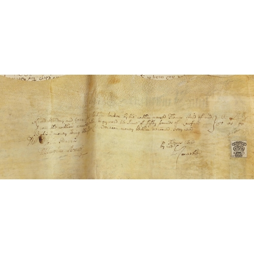 1478 - Four antique vellum documents and a land tax register document