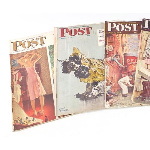 1490 - Five 1940s Saturday Evening Post designed by Norman Rockwell and Albert Staehle