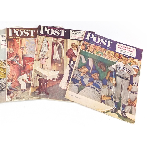 1490 - Five 1940s Saturday Evening Post designed by Norman Rockwell and Albert Staehle