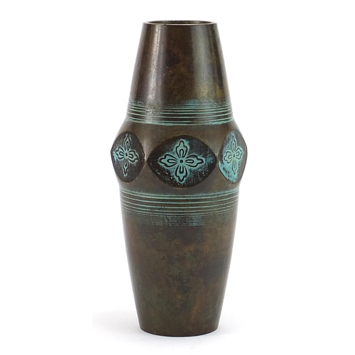 235 - *WITHDRAWN* Modernist Japanese patinated bronze vase, 23cm high