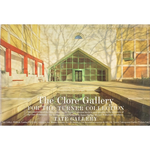 1495 - Three vintage Tate Gallery posters comprising The Clore Gallery for The Turner Collection 1986, Ben ... 