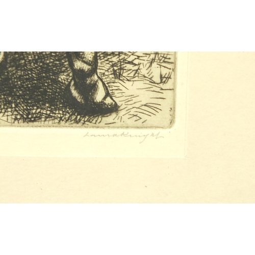 219 - Dame Laura Knight - The Bareback Rider, pencil signed etching, C Dingley labels verso, mounted, fram... 