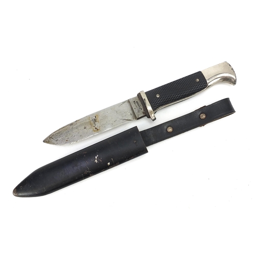 2366 - German military interest Hitler Youth style Boy Scout's knife with sheath, 25.5cm in length