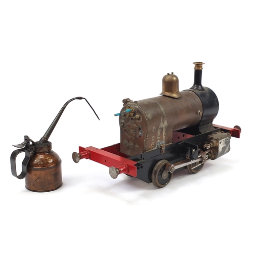 1331 - Scratch built model locomotive, probably Live Steam with oil can, 39cm in length