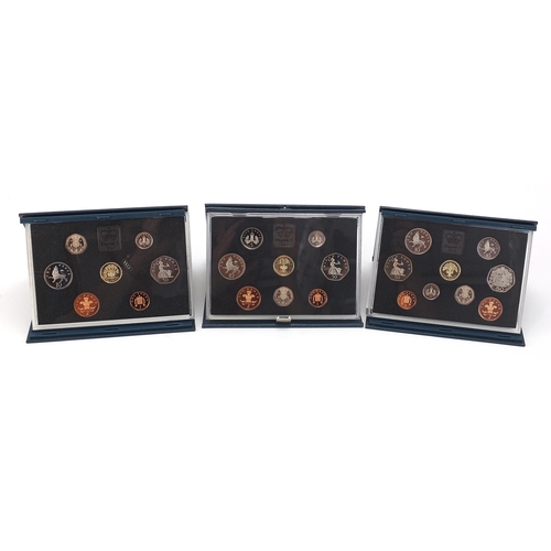 1623 - Three United Kingdom proof coin collections comprising 1990, 1991 and 1992