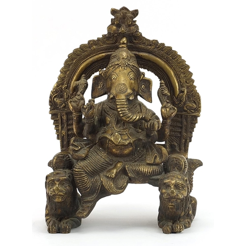 1284 - Large Indian patinated bronze figure of Ganesh, 32cm high