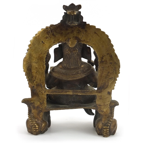 1284 - Large Indian patinated bronze figure of Ganesh, 32cm high