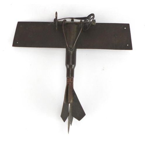 2332 - British military trench art model of a German plane, 12.5cm in length