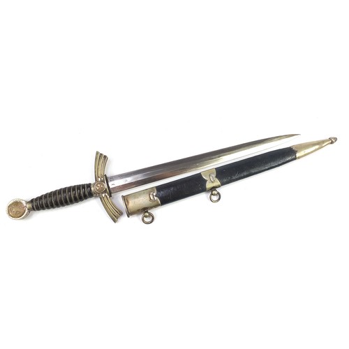 2364 - German military World War II Luftwaffe first pattern officer's dagger with scabbard and steel blade ... 