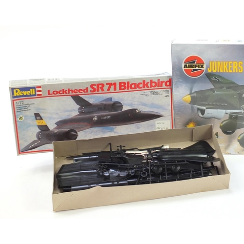 1361 - As new sealed Airfix model Junkers JU87B-2 Stuka and a Lockheed SR71 Blackbird with box by Revell