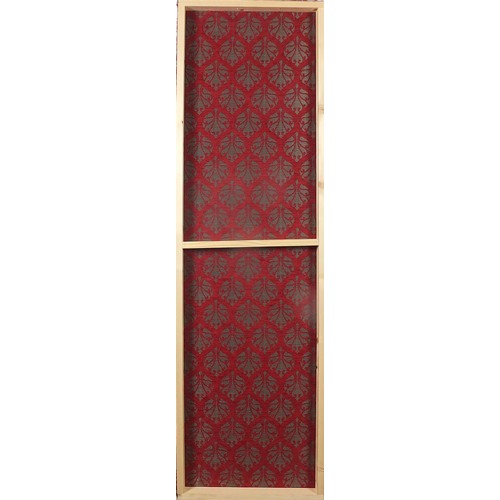 1004A - Islamic floral textile on pine stretcher, unframed, 138.5cm x 39.5cm