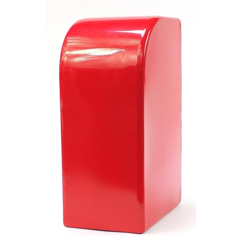 506 - Elizabeth II style painted metal postbox, 57cm high