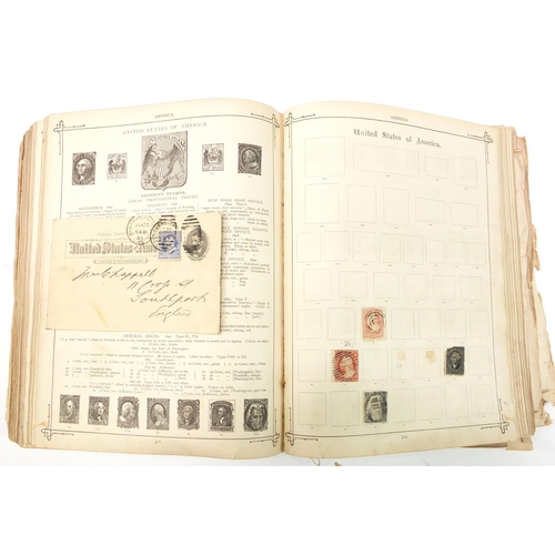 1518 - Collection of 19th century and later world stamps arranged in three albums including Great Britain a... 