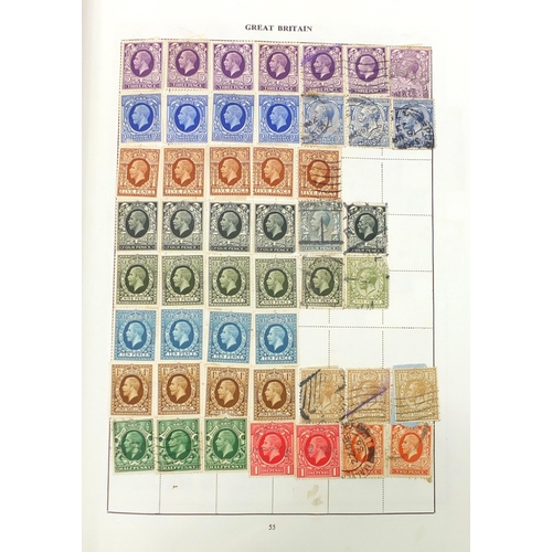 1518 - Collection of 19th century and later world stamps arranged in three albums including Great Britain a... 