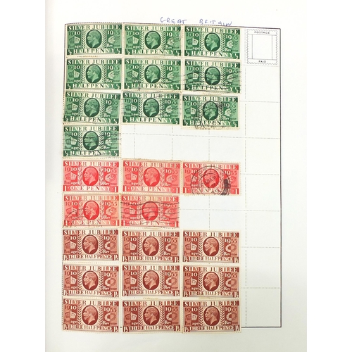 1518 - Collection of 19th century and later world stamps arranged in three albums including Great Britain a... 