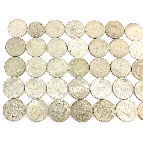 1592 - Collection of George VI British pre 1947 half crowns, 561.0g