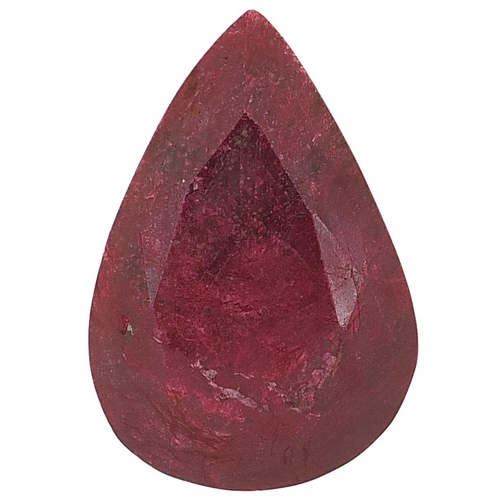 1804 - Large pear ruby gemstone with certificate, approximately 395.95 carat