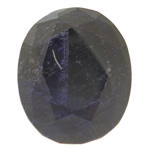 1828 - Large oval blue sapphire gemstone with certificate, approximately 350.0 carat