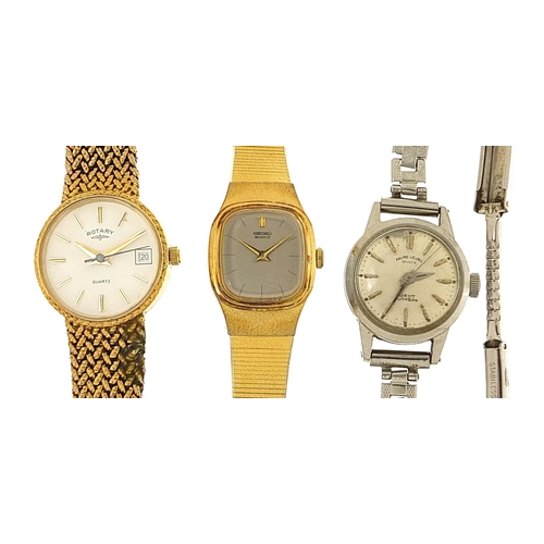 2163 - Three ladies wristwatches comprising Favre-Leuba, Seiko and Rotary