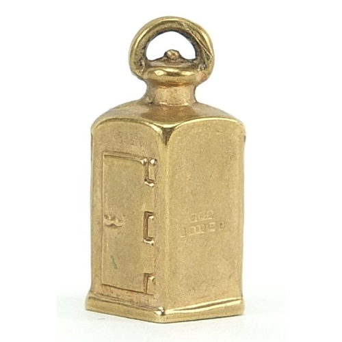 2074 - 9ct gold ship's lantern charm, 1.8cm high, 1.4g