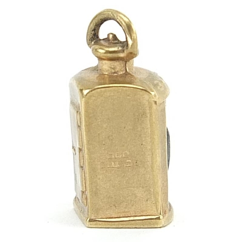 2074 - 9ct gold ship's lantern charm, 1.8cm high, 1.4g