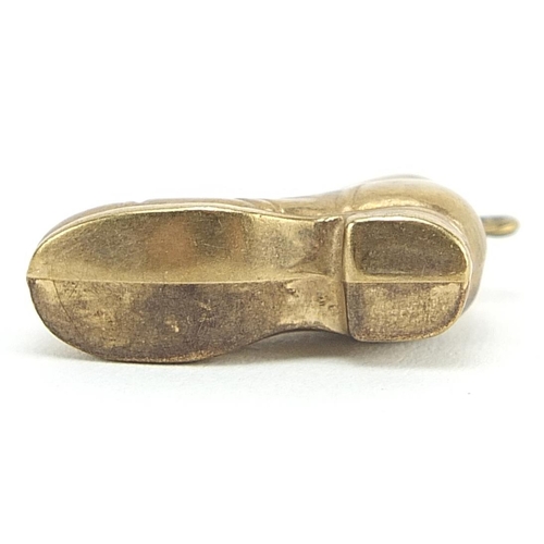 2032 - 9ct gold boot charm, 2cm in length, 1.4g