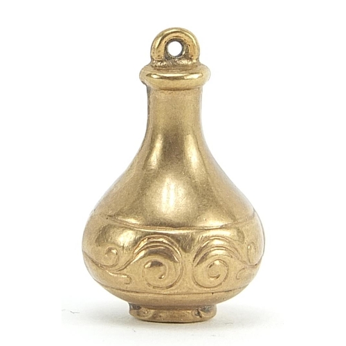 1976 - 9ct gold vessel charm, 1.8cm high, 1.1g