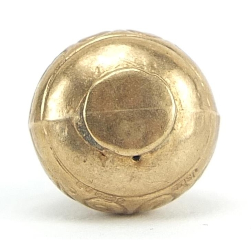 1976 - 9ct gold vessel charm, 1.8cm high, 1.1g