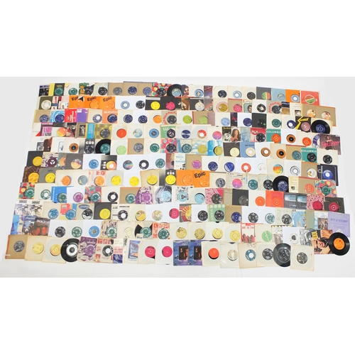 1445 - Collection of 45rpm records including Simon & Garfunkel, Tina Turner, Barbara Streisand, Elvis Presl... 