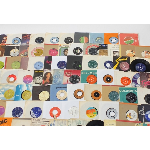 1445 - Collection of 45rpm records including Simon & Garfunkel, Tina Turner, Barbara Streisand, Elvis Presl... 