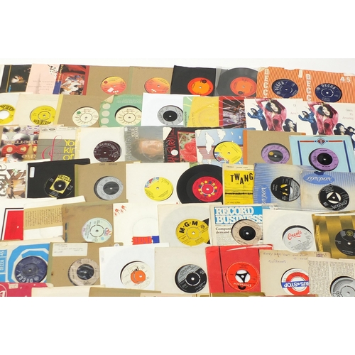 1456 - Collection of 45rpm records including Hot Chocolate, ABBA, T. Rex, Moody Blues and Elvis Presley