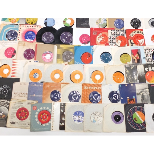 1458 - Collection of 45rpm records including The Beatles, The Bee Gees, The Everly Brothers, David Bowie, A... 