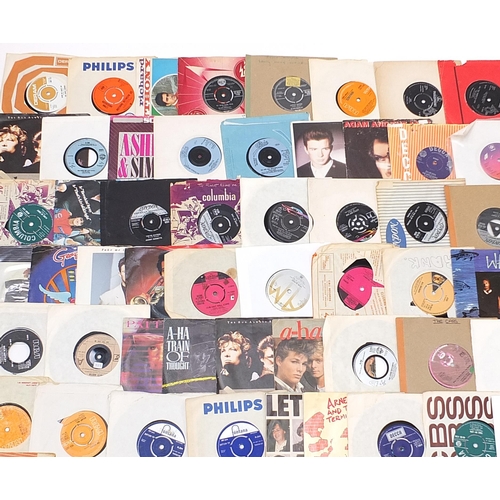 1432 - Collection of 45rpm records including A'ha, ABBA, Elvis Presley, The Hollies, Adam & the Ants and Ge... 