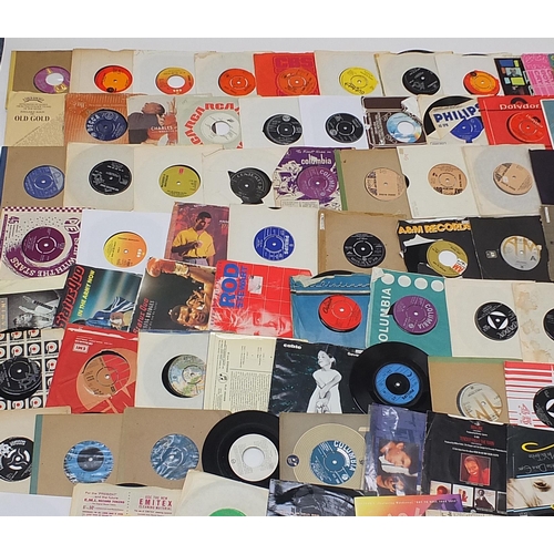 1437 - Collection of 45rpm records including Hot Chocolate, Slade, Buddy Holly, Gary Glitter, Status Quo, W... 