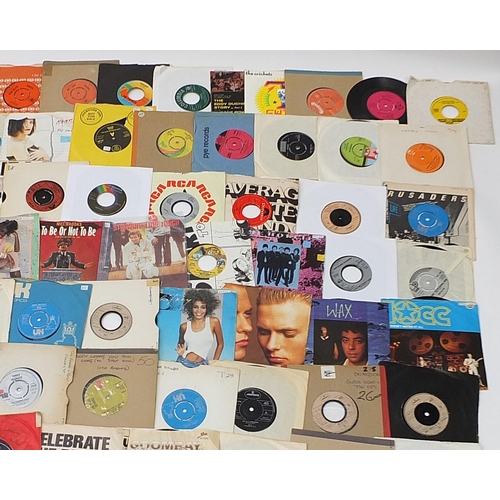 1437 - Collection of 45rpm records including Hot Chocolate, Slade, Buddy Holly, Gary Glitter, Status Quo, W... 