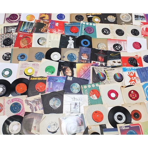 1437 - Collection of 45rpm records including Hot Chocolate, Slade, Buddy Holly, Gary Glitter, Status Quo, W... 