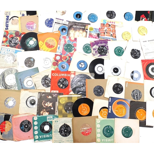 1434 - Collection of 45rpm records including The Beatles, Showaddy Waddy, Status Quo, David Essex, Gary Gli... 