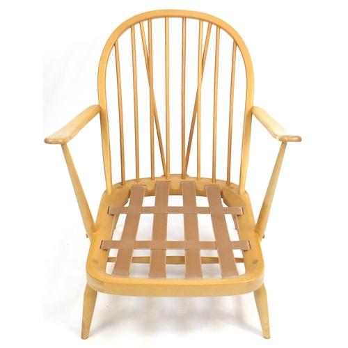 807 - Ercol light elm Windsor armchair, 78cm high