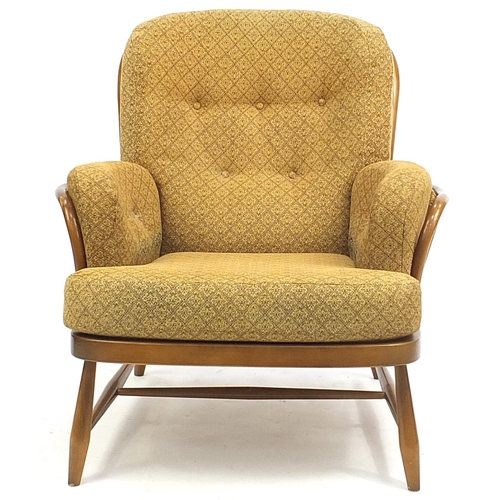 847 - Ercol elm Jubilee armchair, 82cm high