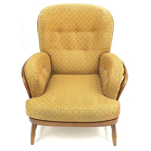 847 - Ercol elm Jubilee armchair, 82cm high