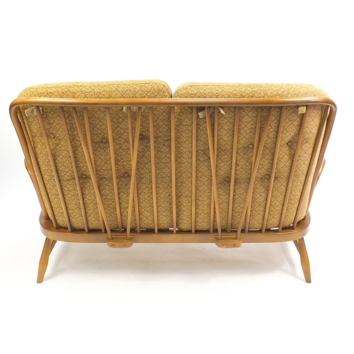 846 - Ercol elm Jubilee two seater settee, 142cm wide