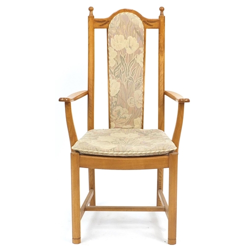 880 - Ercol ash and elm carver chair, 106cm high