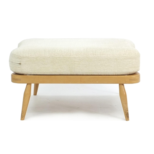 821 - Ercol light elm Windsor footstool, 37cm H x 70cm W x 30cm D