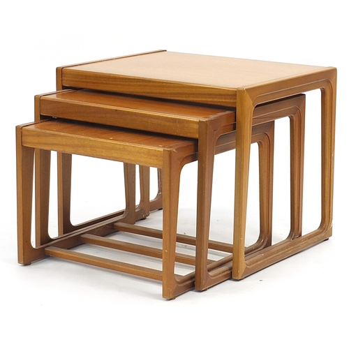 876 - Nest of three G Plan teak occasional tables, the largest 46cm H x 57cm W x 45cm D