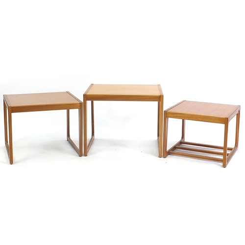 876 - Nest of three G Plan teak occasional tables, the largest 46cm H x 57cm W x 45cm D